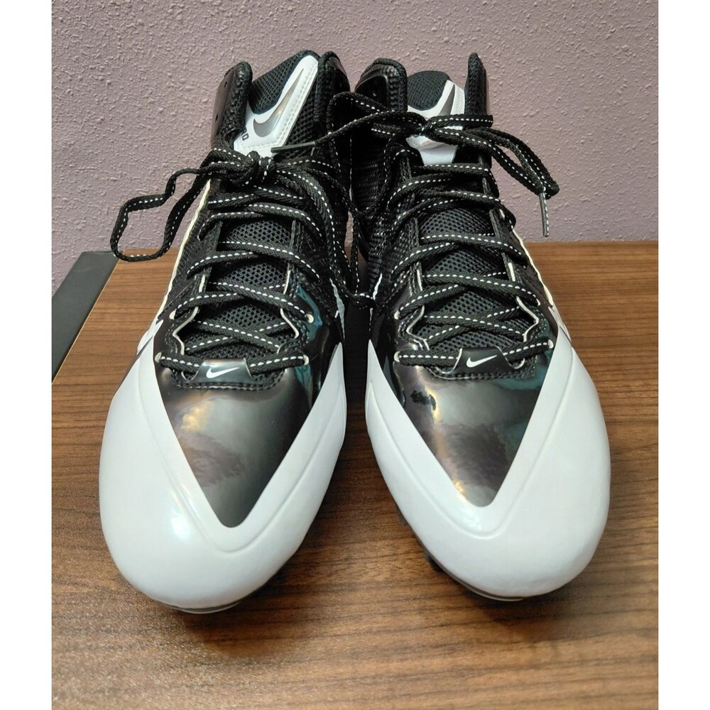Nike Alpha Pro TD Football Cleats Mens Sz 12.5 White/Blk 579636-001 Flywire - Picture 2 of 7